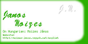 janos moizes business card