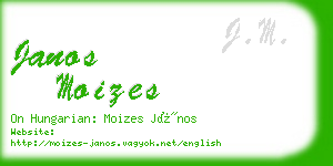 janos moizes business card